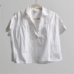 Shirred-Yoke Popover Top